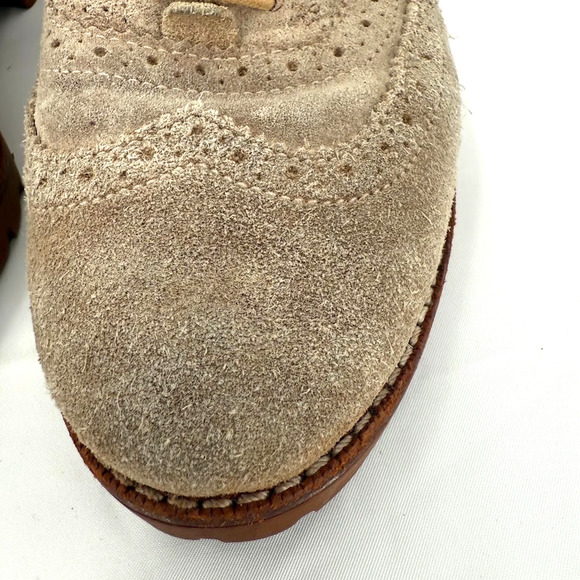 Sperry Top-Sider Women’s Suede Wingtip Oxford Shoes 6.5M Tan Leather Lug Sole - Picture 4 of 10